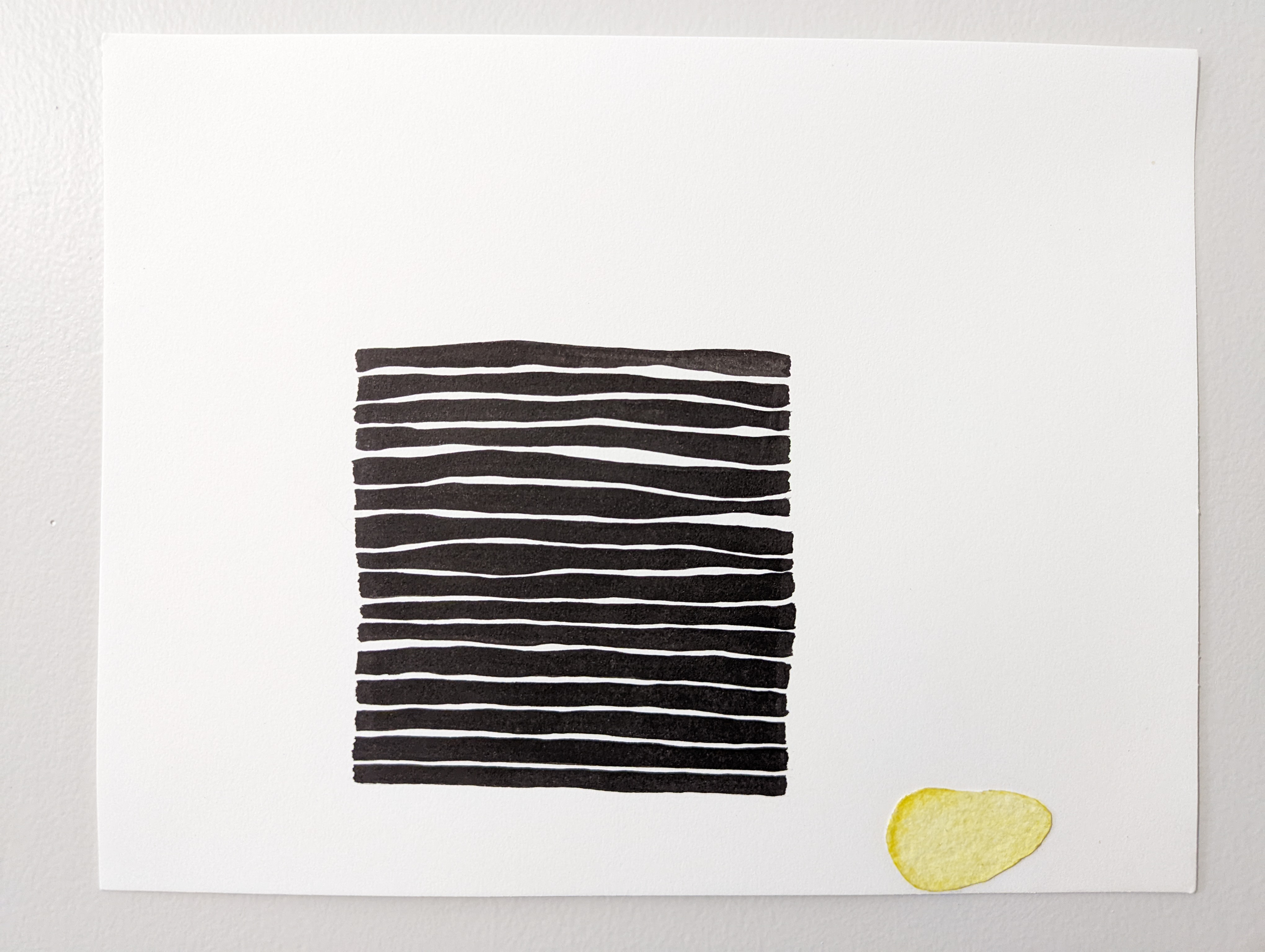 Linear drawing with delicate ink and pencil script-like marks on paper.