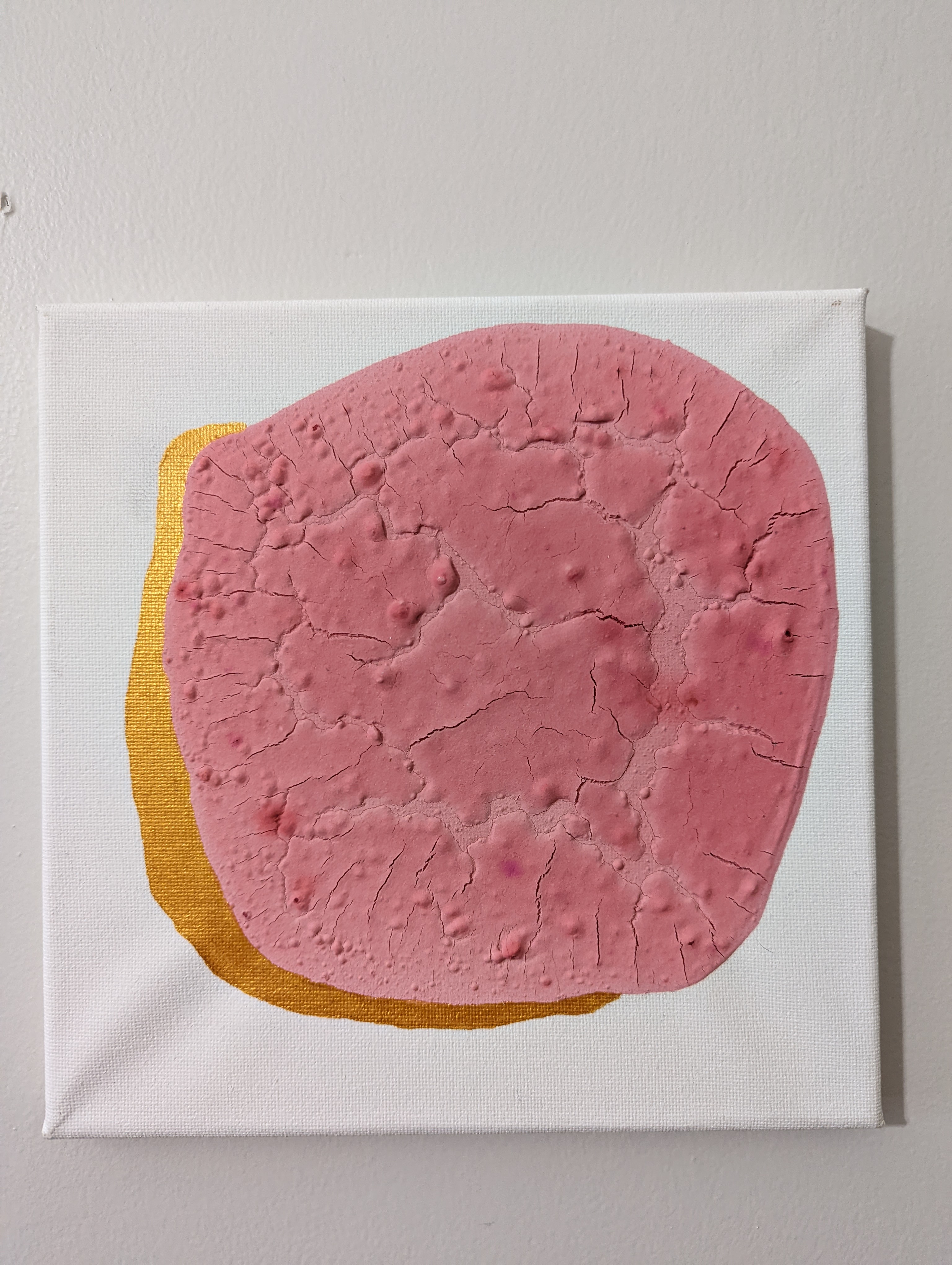 Drawing study featuring soft pink washes, graphite, and textural paper surface.