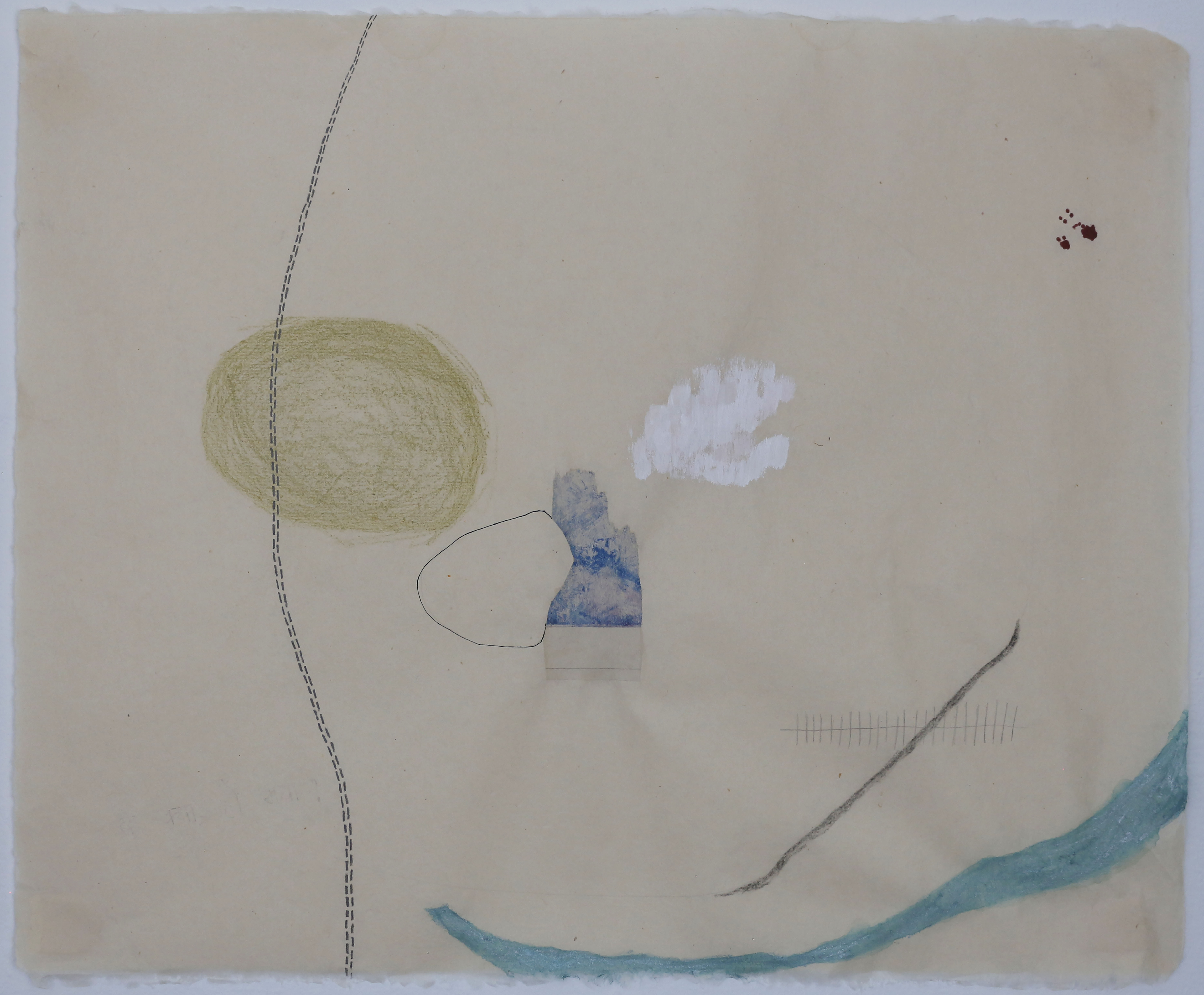 Narrative sequence panel 4 with layered drawings, collage, and ink on paper.